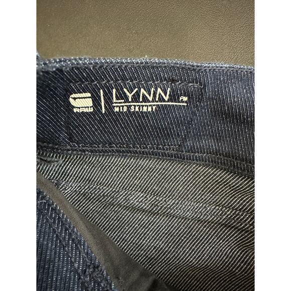 G Raw Jeans Women 28 x 32 Blue Dark Wash Denim Lynn Mid Skinny Cotton Blend - Picture 6 of 9